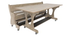 Hoogzit tafel L180 x B80 cm grey craft oak met 1 bank Tangara Groothandel voor de Kinderopvang Kinderdagverblijfinrichtin